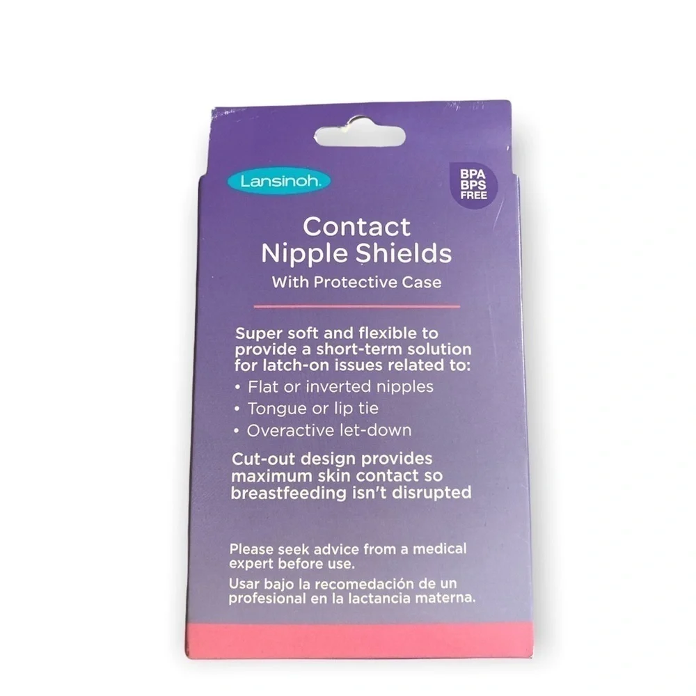 Lansinoh contact 2 nipple sheilds with protective case size 1 20mm